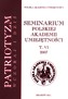 Patriotyzm wczoraj i dzi, Seminarium Polskiej Akademii Umiejtnoci 2007