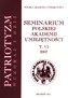 Patriotyzm wczoraj i dzi, Seminarium Polskiej Akademii Umiejtnoci 2013-2015