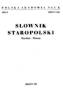 Indeksy do Opisu rde sownika staropolskiego (2011) [w serii: Sownik staropolski]